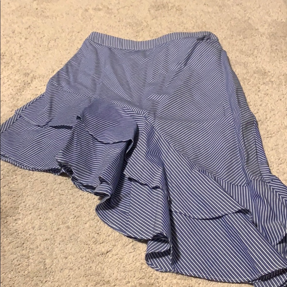 Asymmetrical pinstripe skirt, size 6